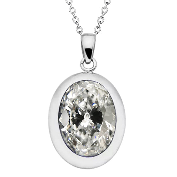 Brillant Pendentif Goutte 4,50 carats Or 14K Blanc – vue principale