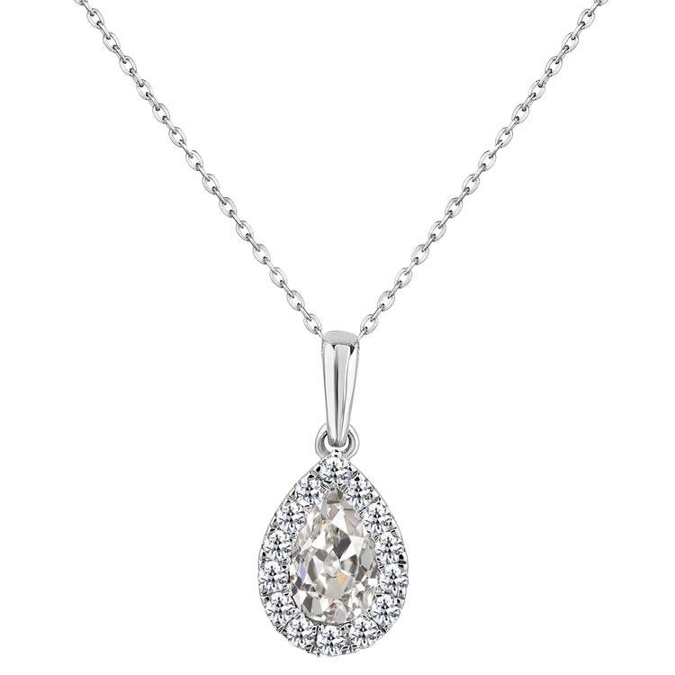 Diamant Fin Pendentif Goutte 2,50-carats Or Blanc 14 Carats – vue principale