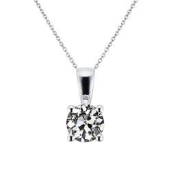Diamant Fin Pendentif 1,50 carats – Or Blanc 14 Carats