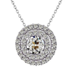 Collier Pendentif Or Blanc 14 Carats – Diamant Fin Coussin