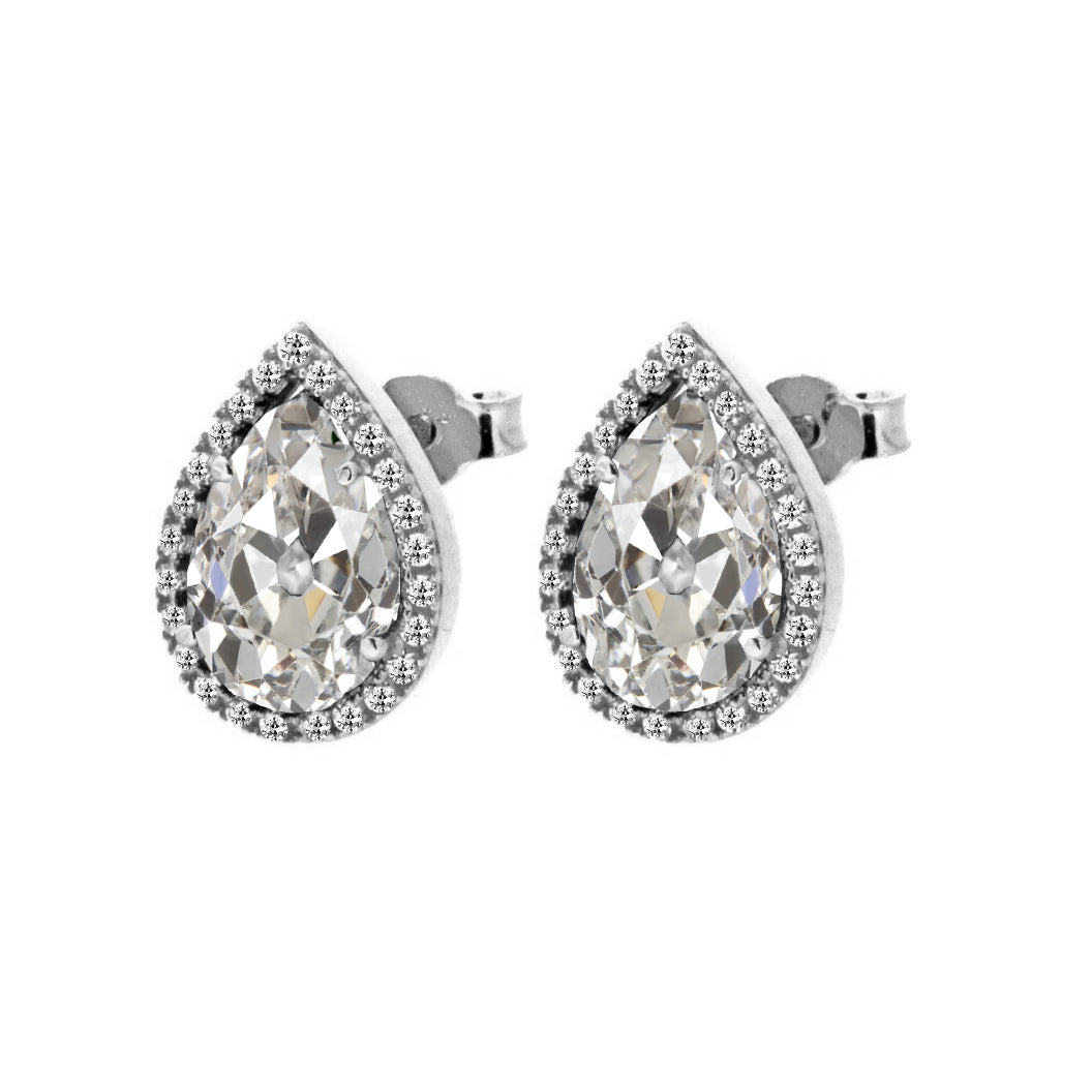 Diamant Fin Pendants d'Oreilles 2 carats Or Blanc 14 Carats – vue principale