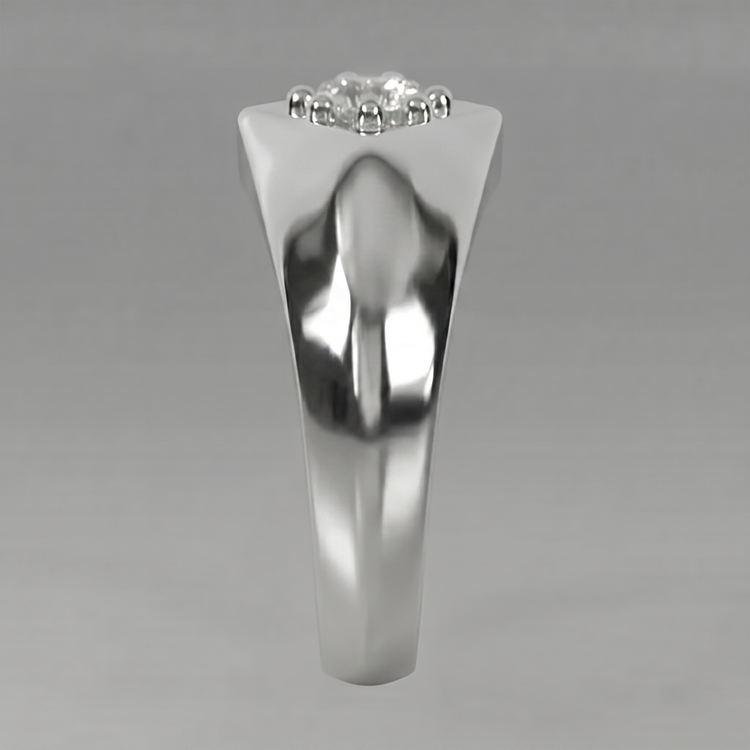 Or Blanc Hommes Bague Véritable Diamant
