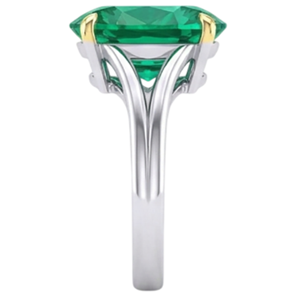 Exquis Émeraude Fine Bague Pierre de Couleur 3,50 carats – vue arrière