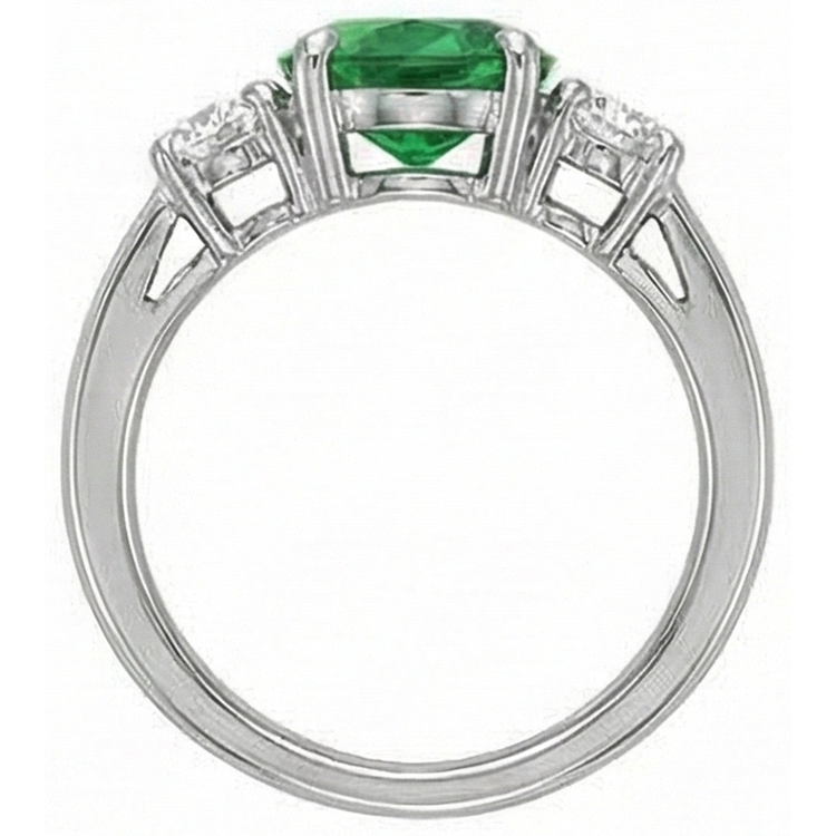 Émeraude Green Emerald Ring 6,50-carats Or Blanc 14 Carats – vue de profil