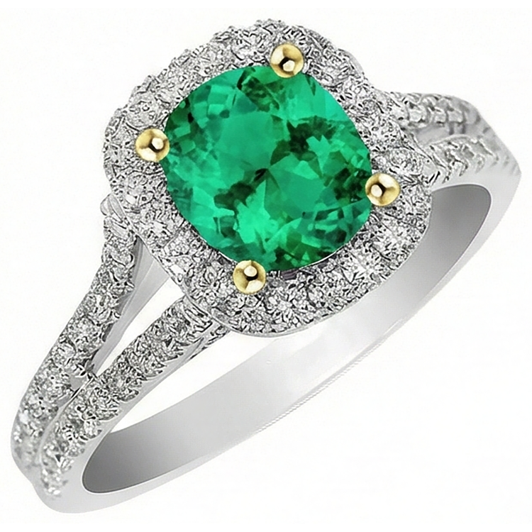 Émeraude Colombienne Bague Pierre Précieuse – vue de profil