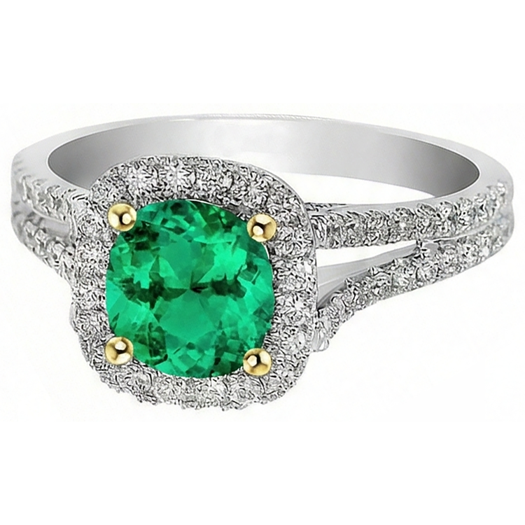 Émeraude Colombienne Bague Pierre Précieuse – vue de côté