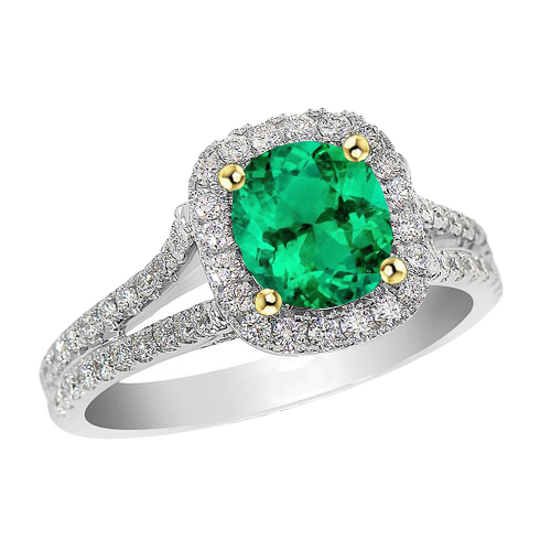 Émeraude Colombienne Bague Pierre Précieuse – vue principale
