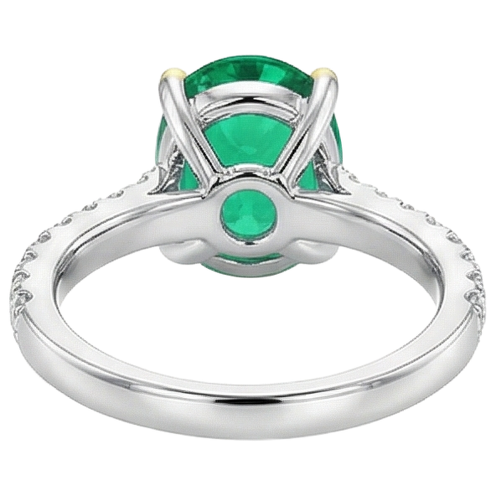Émeraude Fine Bague Pierre de Couleur – vue arrière