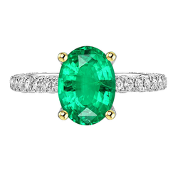 Sophistiqué Certifié GIA Émeraude Fine Bague Pierre de Couleur