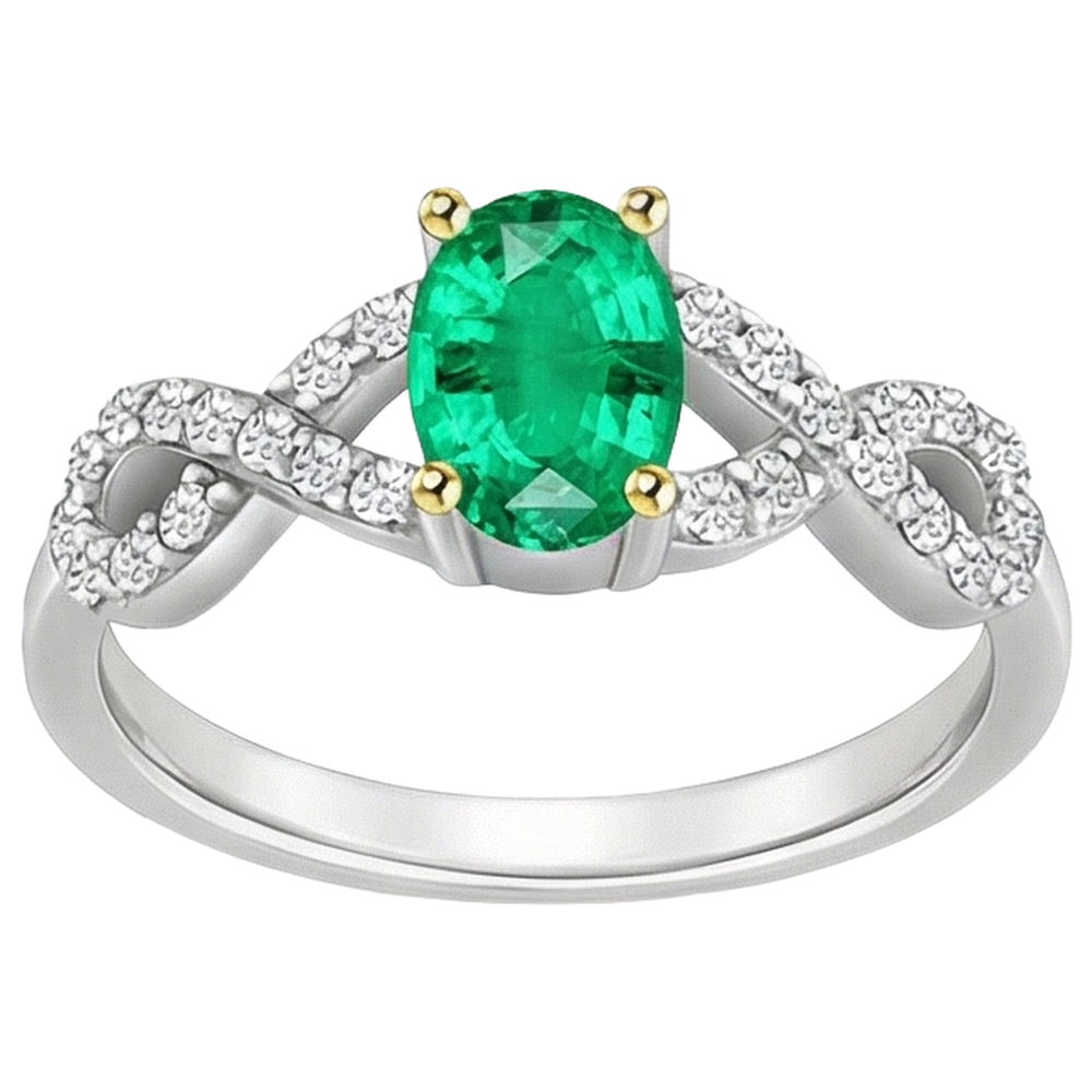 Étincelant Bague Pierre de Couleur 1 carats – vue de face