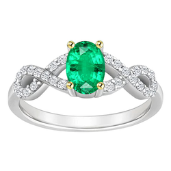 Émeraude Fine Alliance Anniversaire Bague Pierre de Couleur – 1