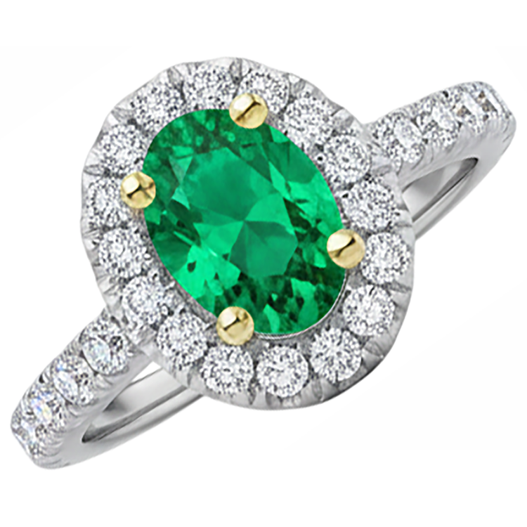 Confectionné main Bague avec Gemme 2,50 carats – vue de face