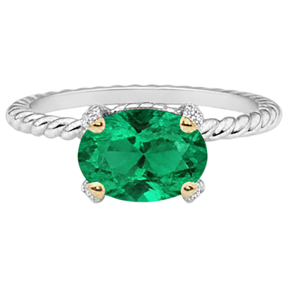 Brillant Bague avec Gemme 2 carats – vue de face