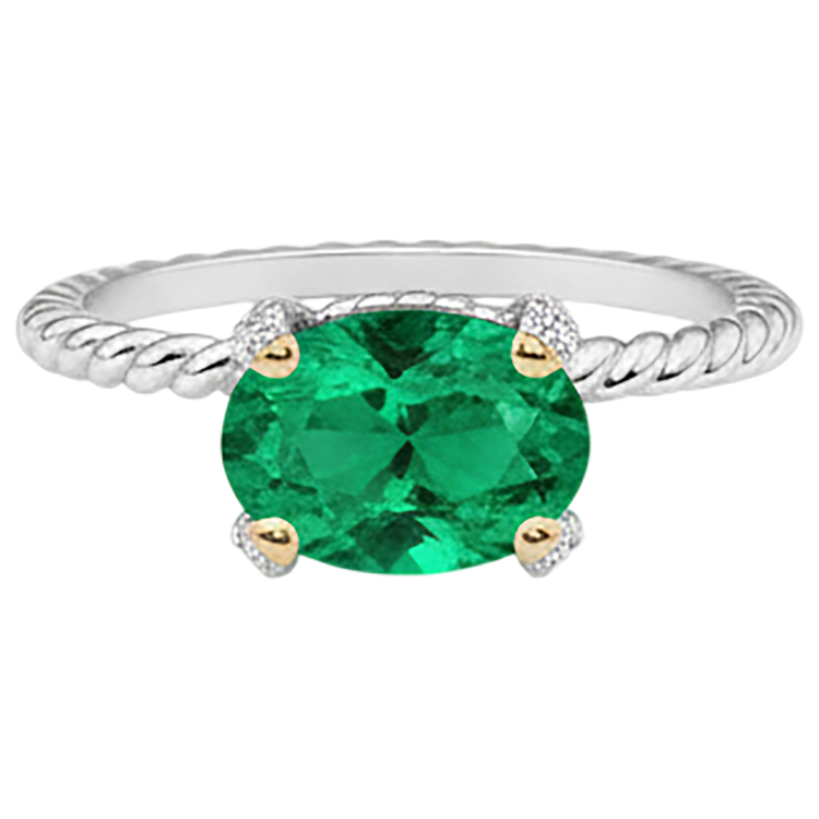 Brillant Bague avec Gemme 2 carats – vue de face