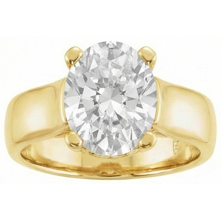 Diamant Solitaire de Fiançailles 5 carats Or Jaune 14 Carats – vue de côté