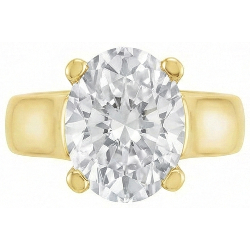 Diamant Solitaire de Fiançailles 5-carats Or Jaune 14 Carats – vue d'angle