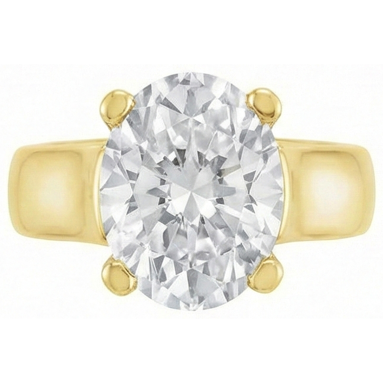 Diamant Solitaire de Fiançailles 5-carats Or Jaune 14 Carats – vue d'angle
