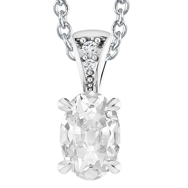 Oval Eagle Claws Old Miner Pendentif Véritable Diamant Or 4 Carats 14K