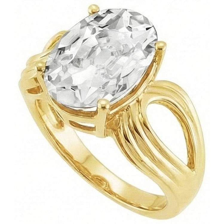 Éblouissant Bague Mono-Pierre 5 carats – vue de face