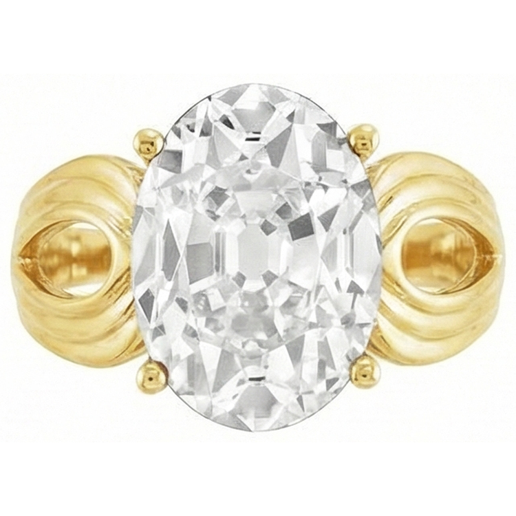 Brillant Bague Mono-Pierre 5 carats Or Jaune 14 Carats – vue d'angle