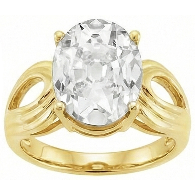 Bague Mono-Pierre Or Jaune 14 Carats avec Brillant – vue de profil