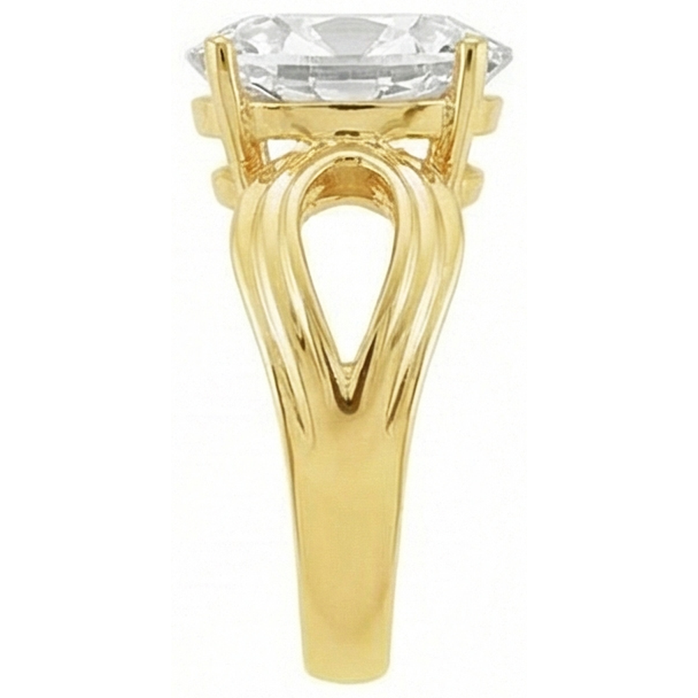 Bague Mono-Pierre Or Jaune 14 Carats avec Brillant – vue de dessus