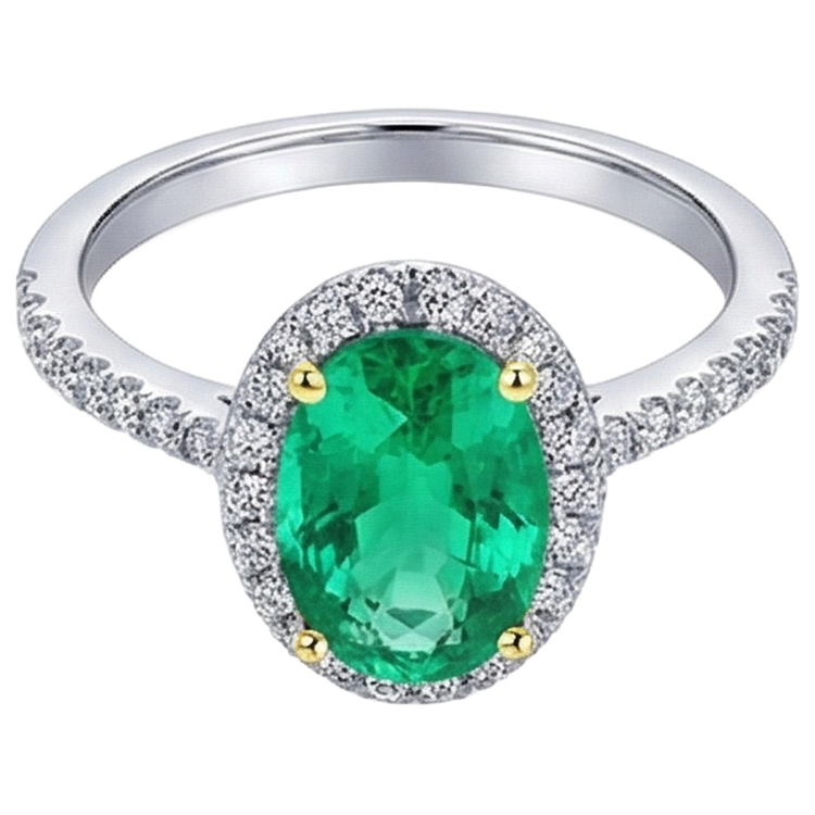 Émeraude Fine Bague Pierre Précieuse – vue de côté