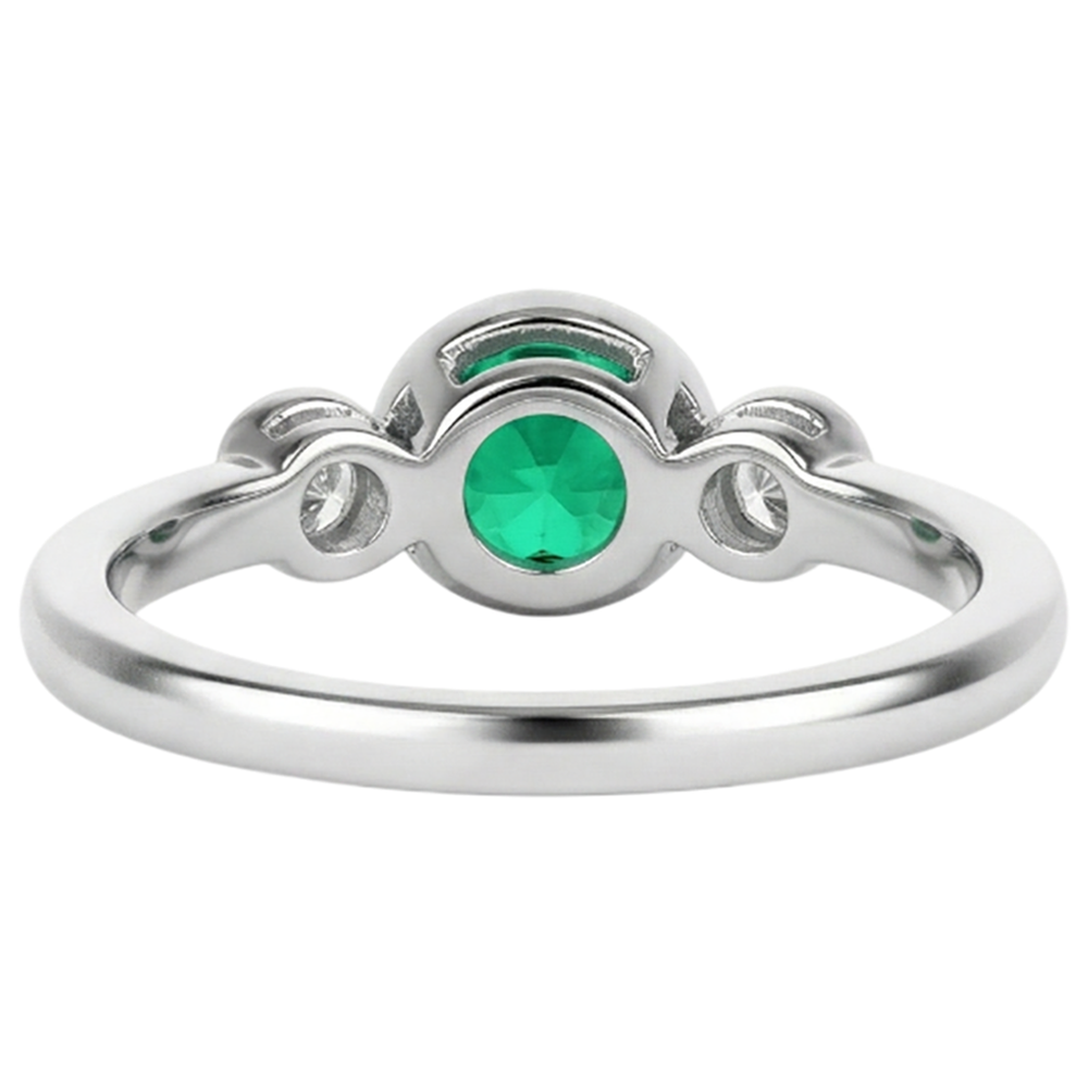 Exquis Émeraude Fine Bague Pierre Précieuse 2 carats – vue détaillée