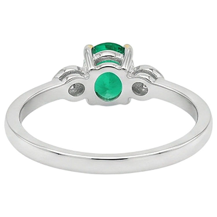 Émeraude Bague Pierre de Couleur 2-carats Or 14K Bicolore – vue arrière