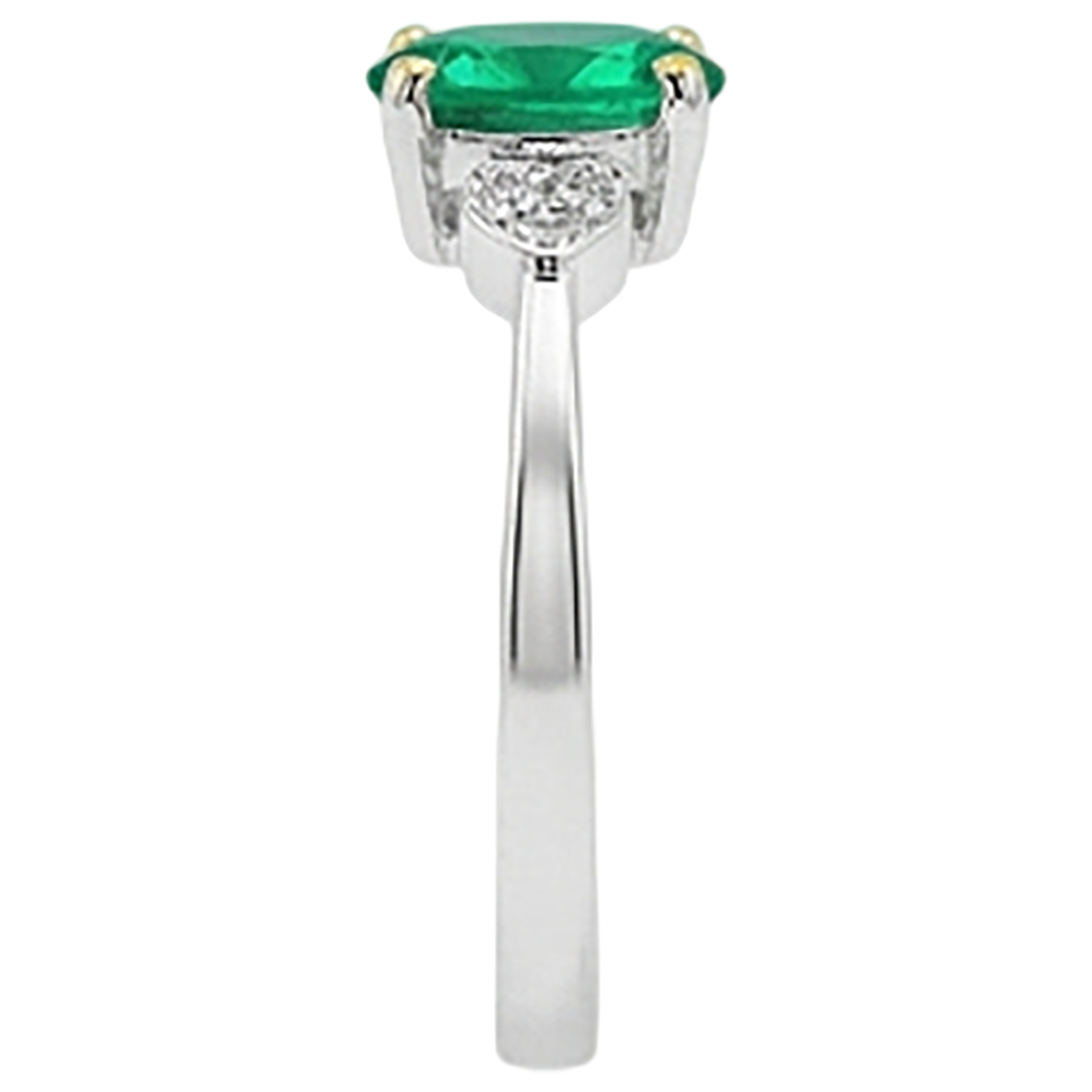 Émeraude Bague Pierre de Couleur 2-carats Or 14K Bicolore – vue de dessus