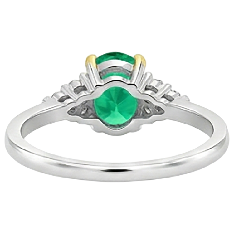 De luxe Émeraude Bague avec Gemme 2 carats – vue arrière