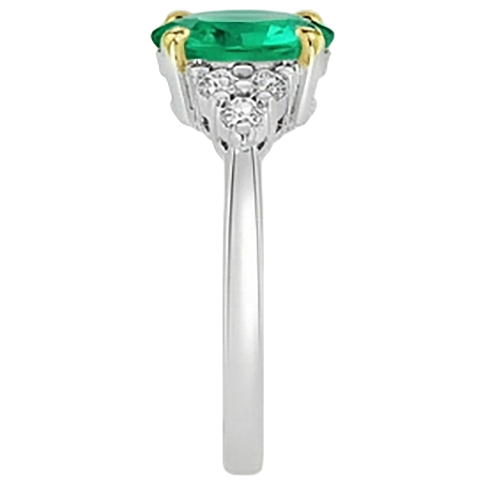 Émeraude Bague avec Gemme – vue de dessus