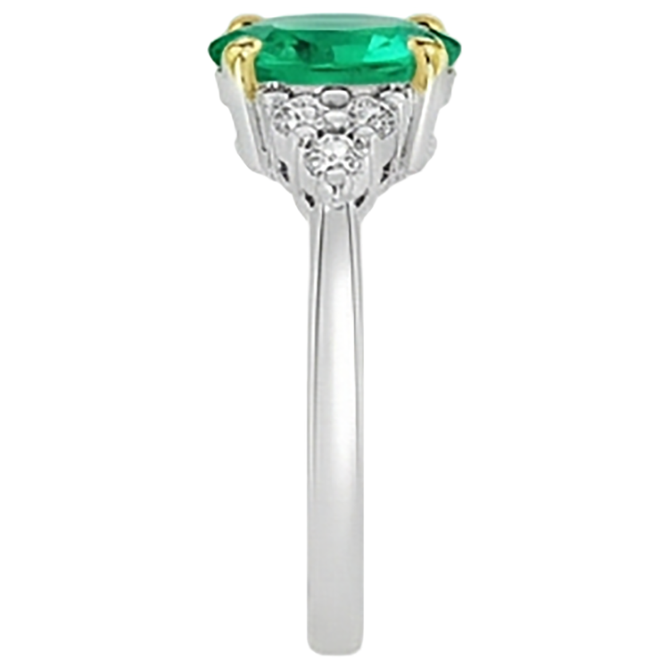 Émeraude Bague avec Gemme – vue de dessus