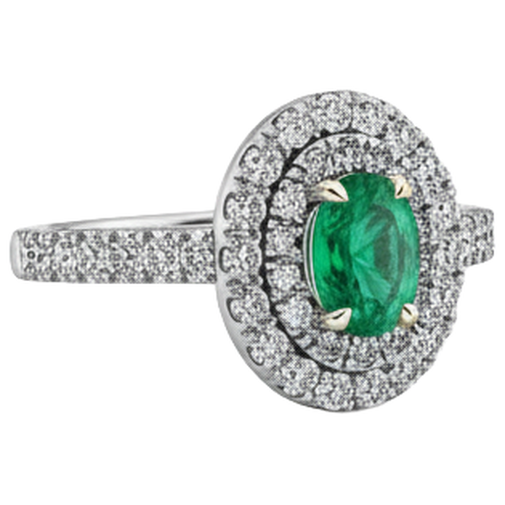 Émeraude Bague Pierre Précieuse – vue de côté