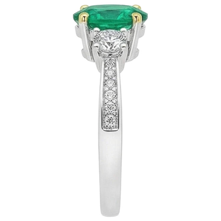 Fin Émeraude Bague Pierre Précieuse 2,50 carats – vue de dessus