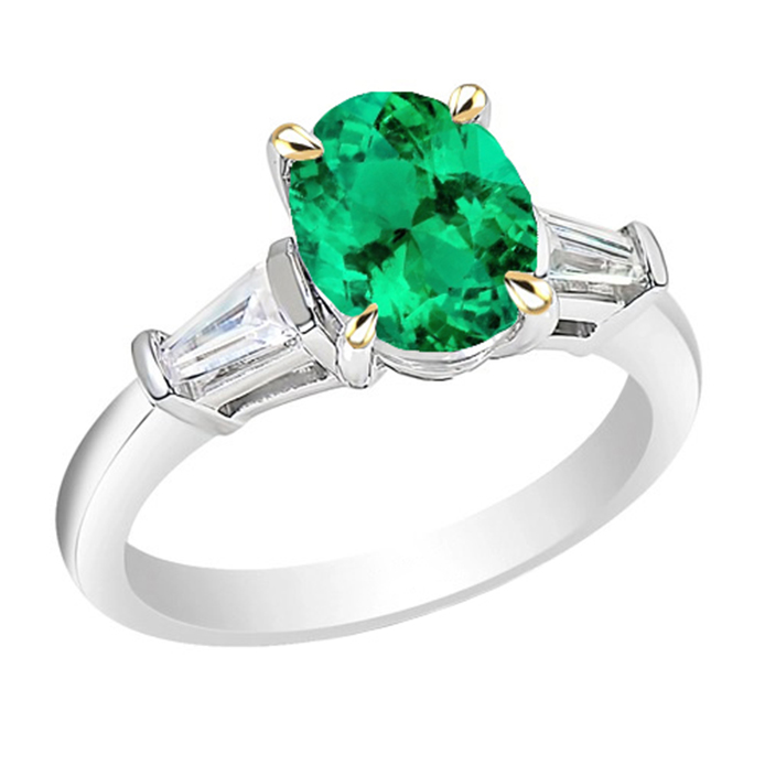 Émeraude Bague Pierre de Couleur – vue principale