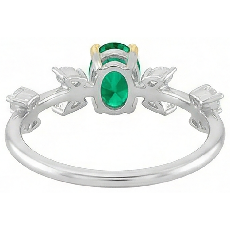 De luxe Bague Pierre de Couleur 2 carats – vue arrière