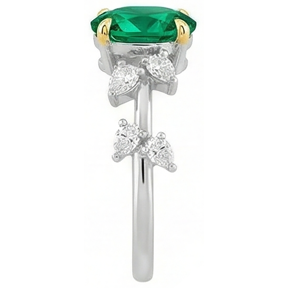 Émeraude Fine Bague Pierre de Couleur – vue de dessus
