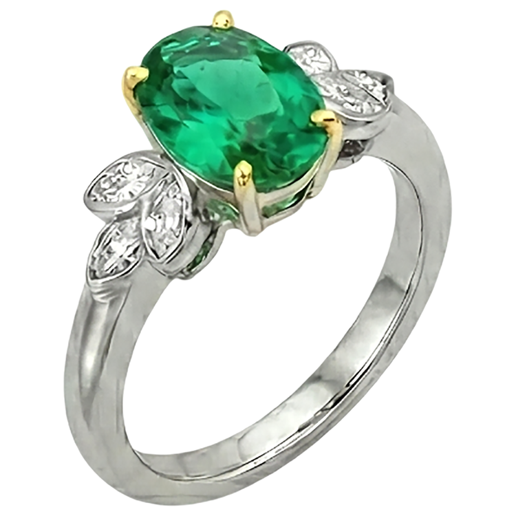 Émeraude Fine Bague avec Gemme – vue de profil