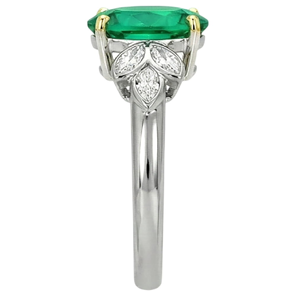 Émeraude Fine Bague avec Gemme – vue de dessus