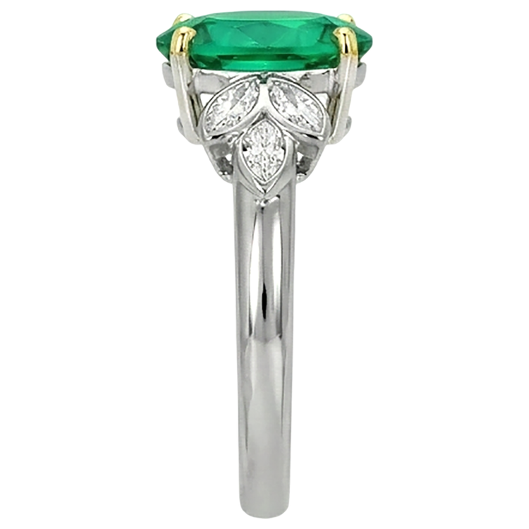 Émeraude Fine Bague avec Gemme – vue de dessus