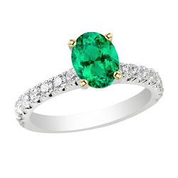 Étincelant GIA Certifié Émeraude Colombienne Bague avec Gemme
