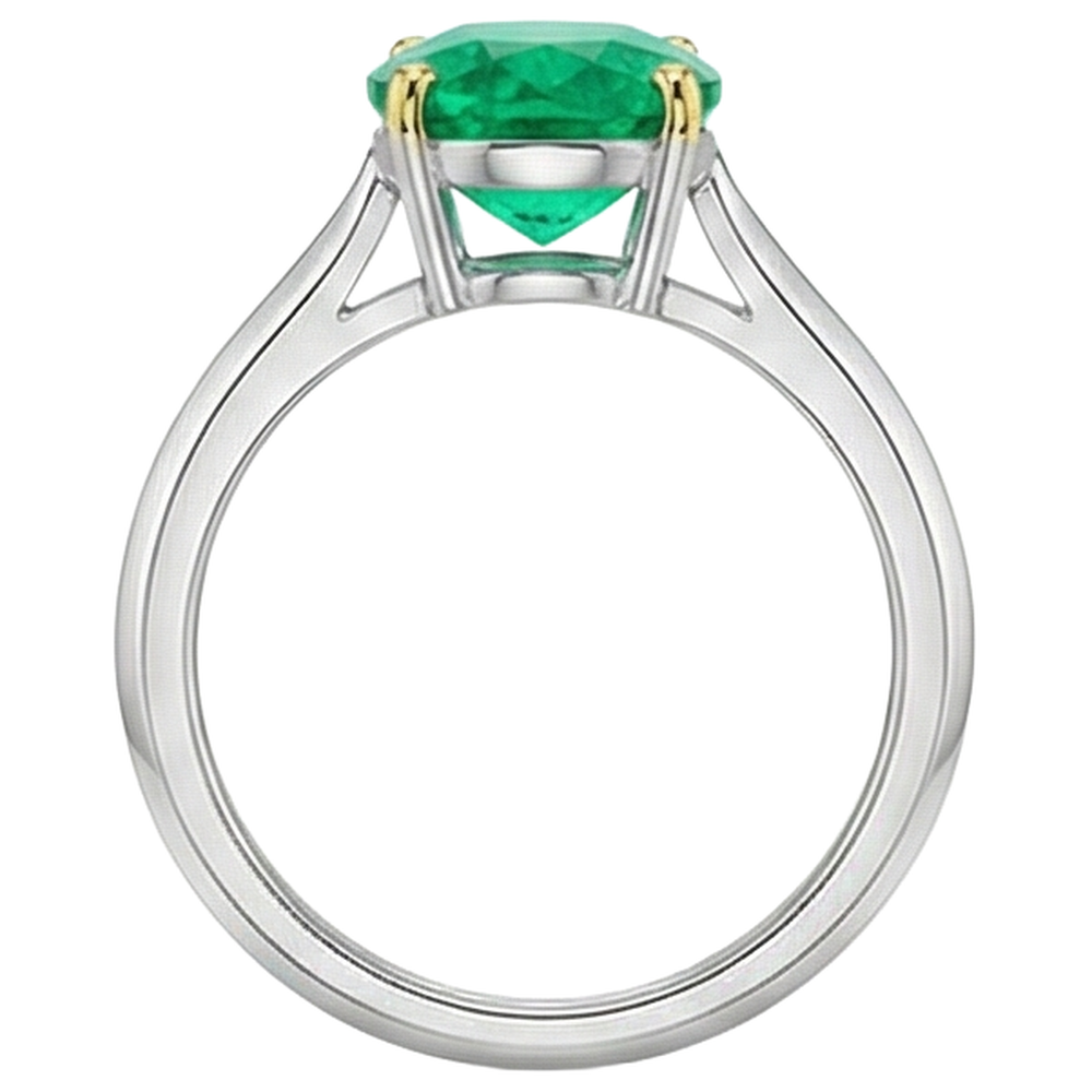 Émeraude Fine Bague avec Gemme – vue de dessus