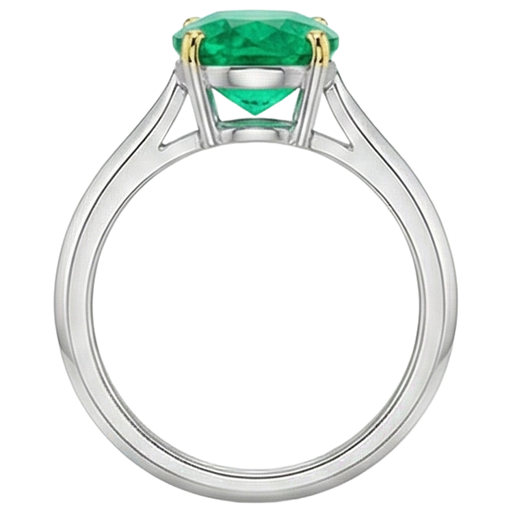 Émeraude Fine Bague avec Gemme – vue de dessus