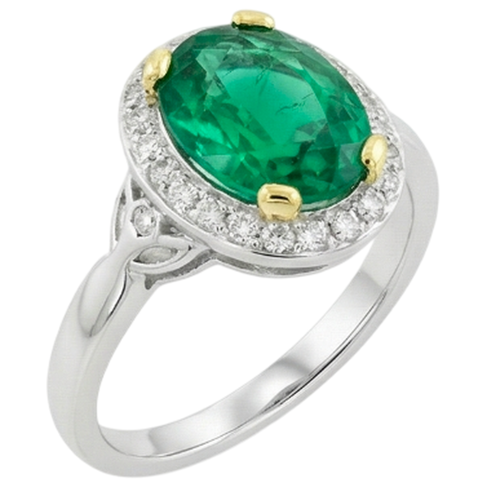 Émeraude Fine Bague avec Gemme – vue de face