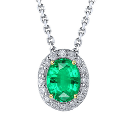 Brillant GIA Certifié Émeraude Colombienne Pendentif Gemme
