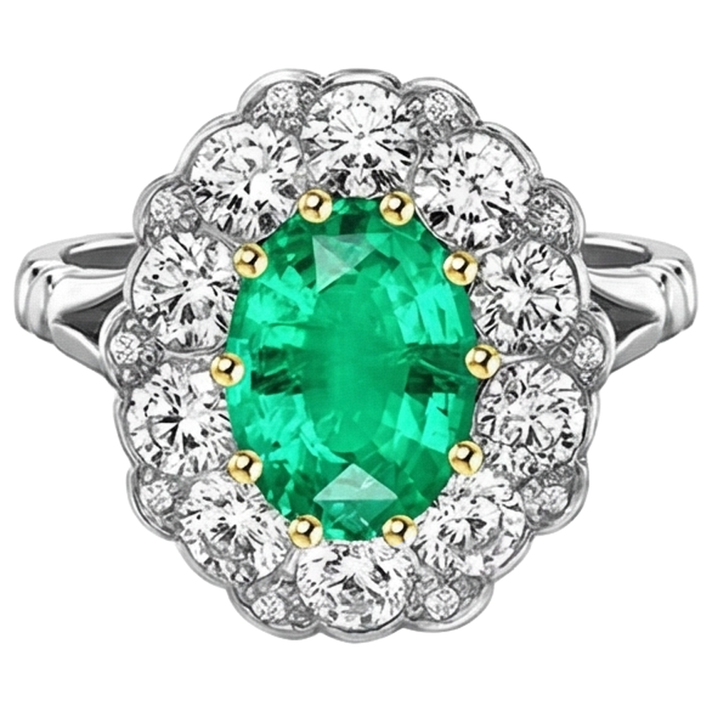 Émeraude Bague Pierre Précieuse – vue de côté