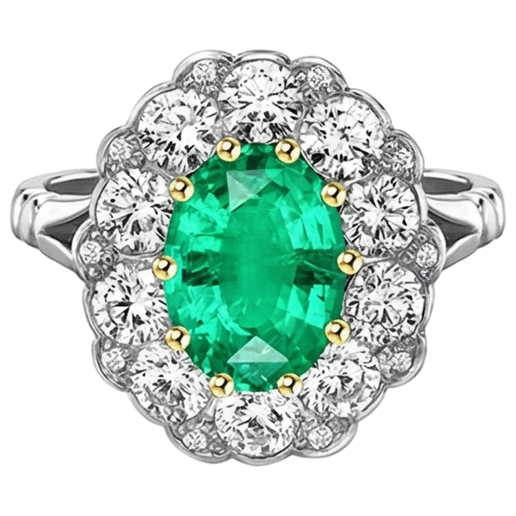 Émeraude Bague Pierre Précieuse – vue de côté