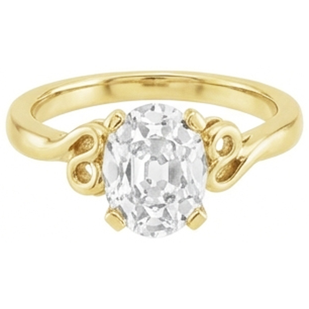 Fait à la main Brillant Solitaire de Fiançailles 5 carats – vue de face