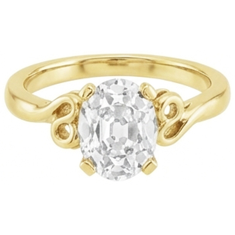 Fait à la main Brillant Solitaire de Fiançailles 5 carats – vue de face